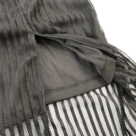 Black Lace Double High Slit Bodycon Maxi Dress - Picture 8 of 14